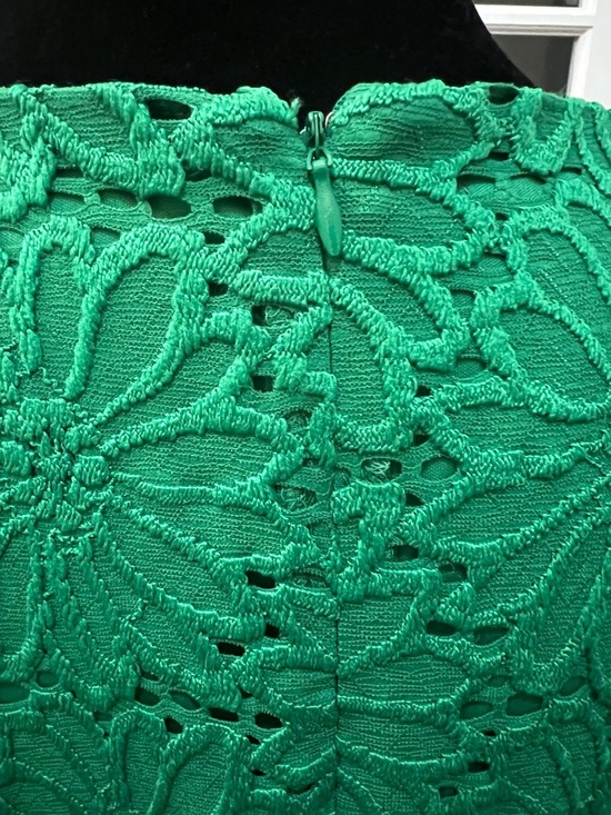 Alfani Green Lace floral long tiered sleeve dress size 18W EUC - Picture 6 of 8